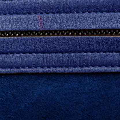 Celine Blue Grained Calfskin Medium Phantom Luggage Tote