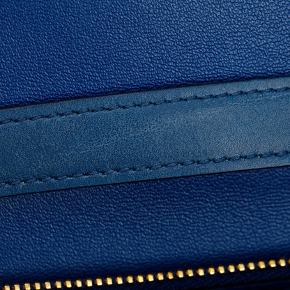 Celine Blue Smooth Calfskin Medium Classic Box Flap Bag