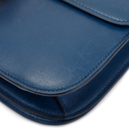 Celine Blue Smooth Calfskin Medium Classic Box Flap Bag