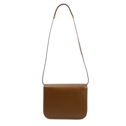 Celine Brown Smooth Calfskin Medium Classic Box Flap Bag