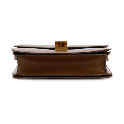 Celine Brown Smooth Calfskin Medium Classic Box Flap Bag