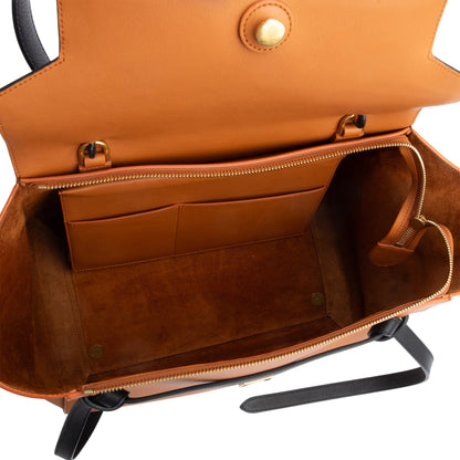 Celine Brown/Black Bicolor Calfskin Leather Small Belt Bag