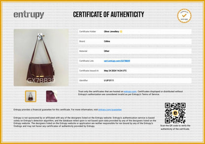 Celine Burgundy Calfskin Leather Blade Flap Shoulder Bag