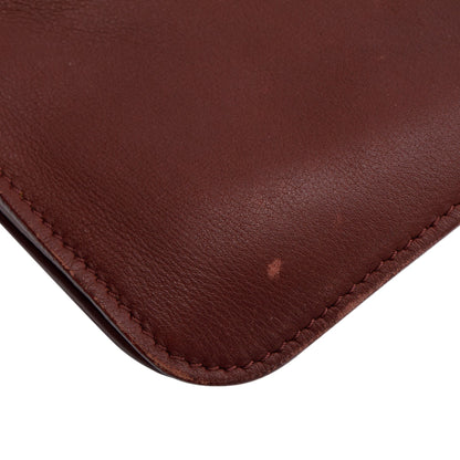 Celine Burgundy Calfskin Leather Blade Flap Shoulder Bag