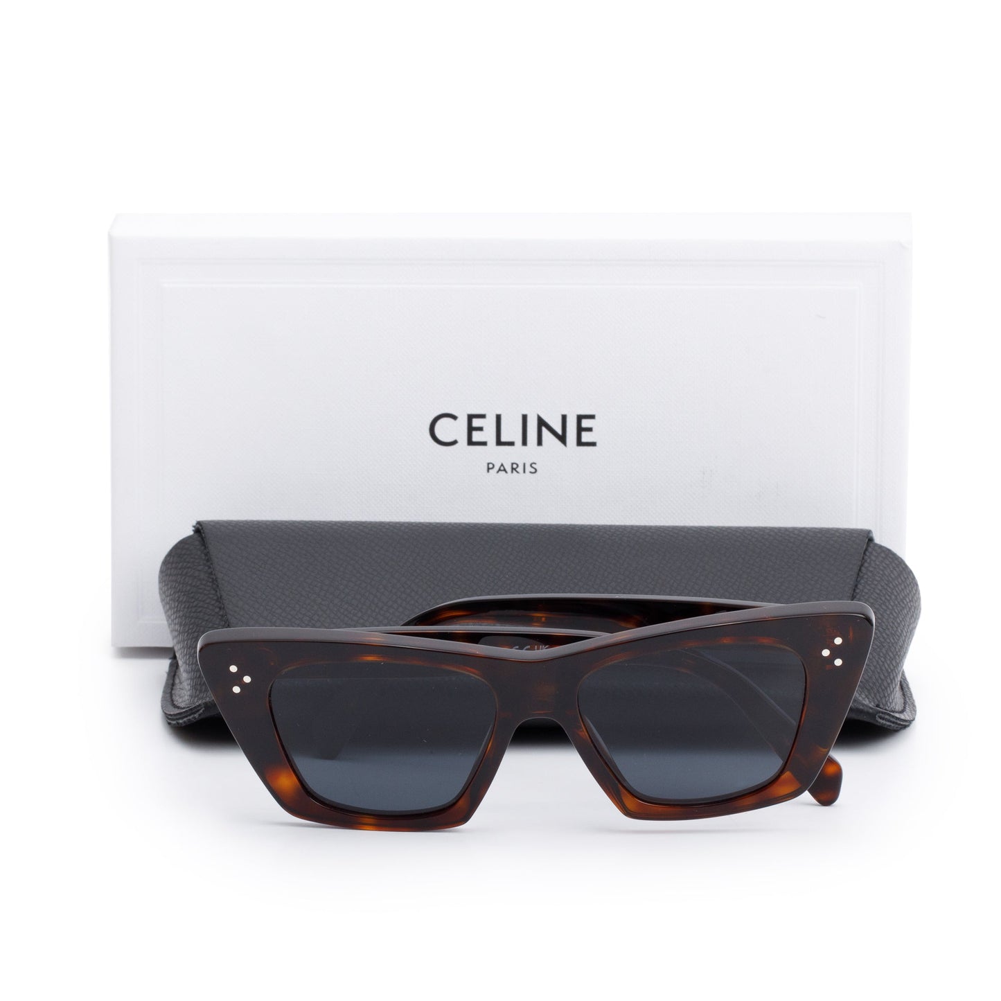 Celine CL401871 Brown Havana Acetate Cat-Eye Sunglasses