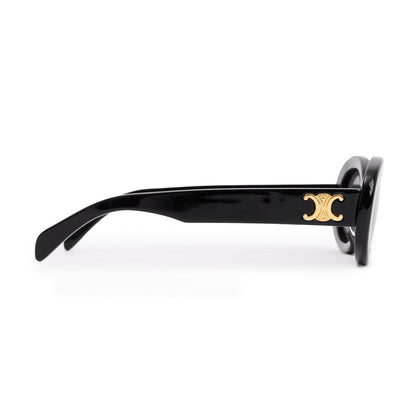 Celine CL40194U Black Acetate Triomphe 01 Oval Sunglasses