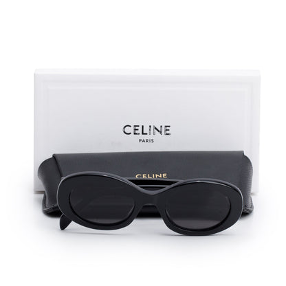 Celine CL40194U Black Acetate Triomphe 01 Oval Sunglasses