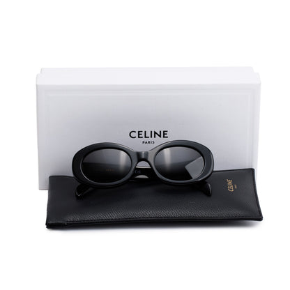 Celine CL40194U Black Acetate Triomphe 01 Oval Sunglasses