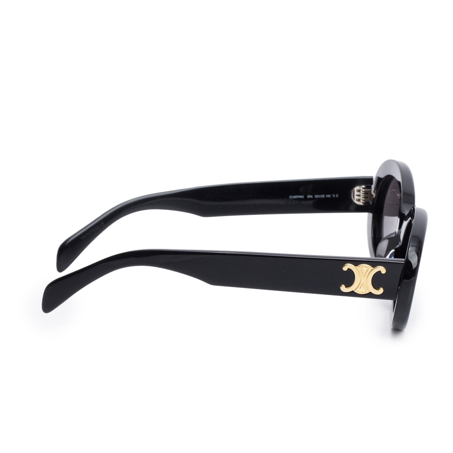 Celine CL40194U Black Acetate Triomphe 01 Oval Sunglasses