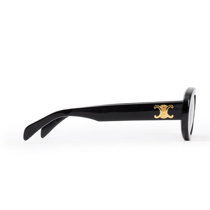 Celine CL40194U Black Acetate Triomphe 01 Oval Sunglasses