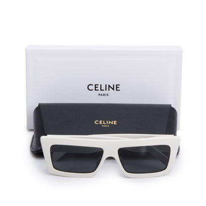 Celine CL40214U White Acetate Monochroms Square Sunglasses