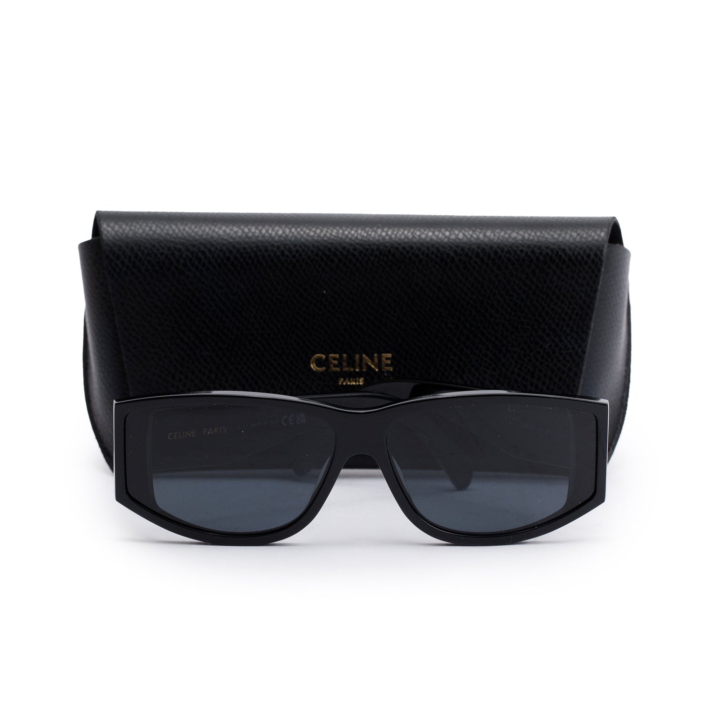 Celine CL40227U Black Acetate Triomphe Rectangular Sunglasses