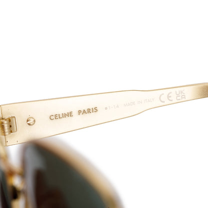 Celine CL40235U Gold-Tone Triomphe Metal 01 Oval Sunglasses