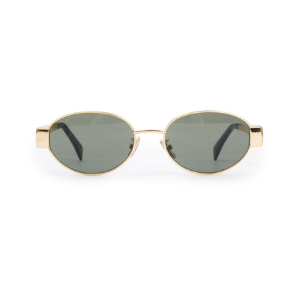 Celine CL40235U Gold-Tone Triomphe Metal 01 Oval Sunglasses