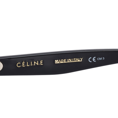 Celine CL41370/S Black Acetate Bevel Cat Round Sunglasses