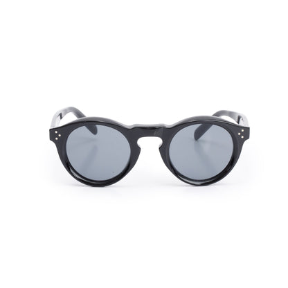 Celine CL41370/S Black Acetate Bevel Cat Round Sunglasses