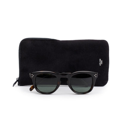 Celine CL41371/S Havana Acetate Round Sunglasses