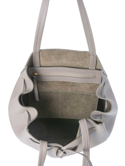 Luxury CELINE Calfskin Small Cabas Phantom Bag Taupe