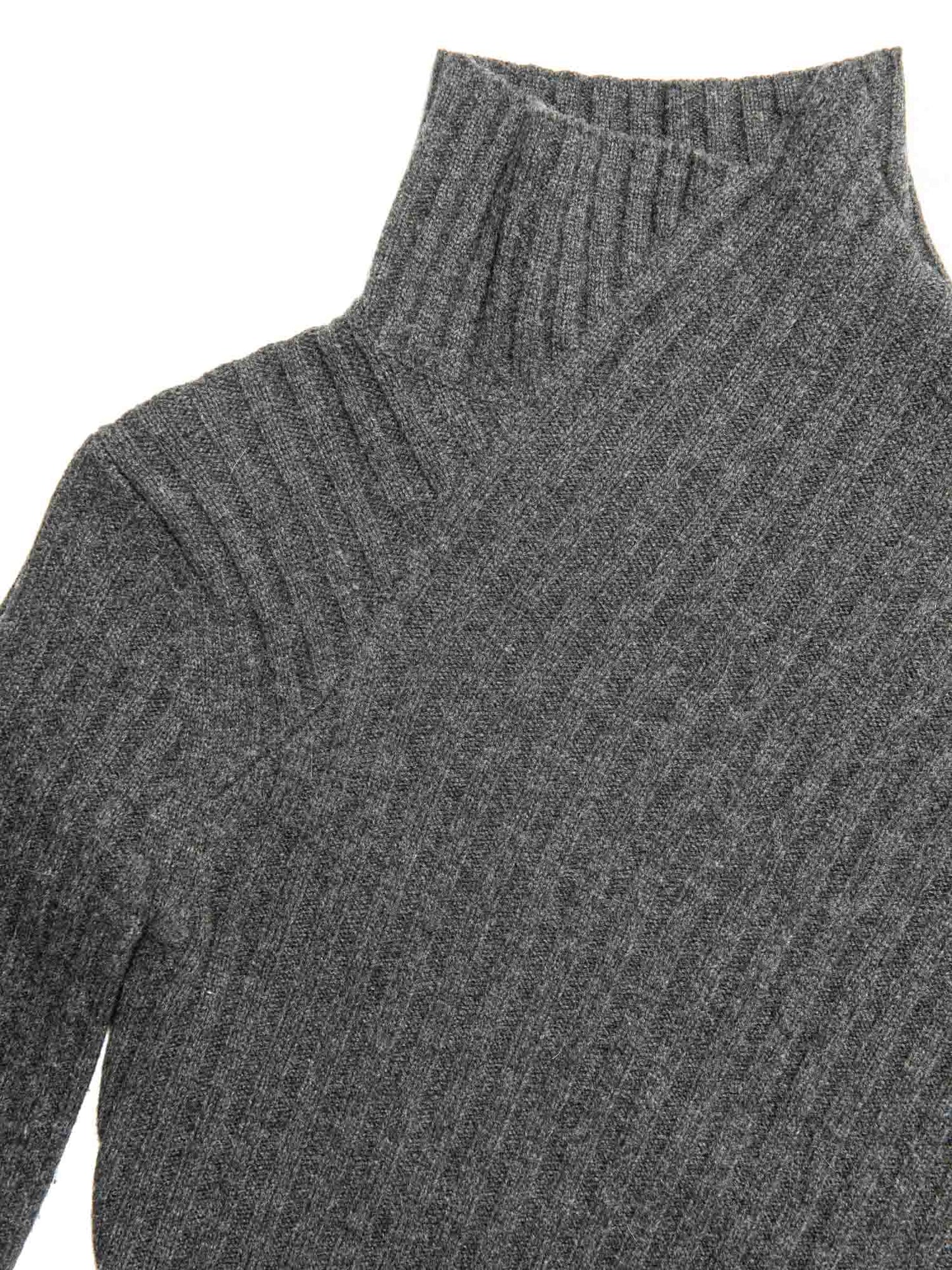 Luxury CELINE Cashmere Asymmetrical Turtleneck Sweater Heather Grey