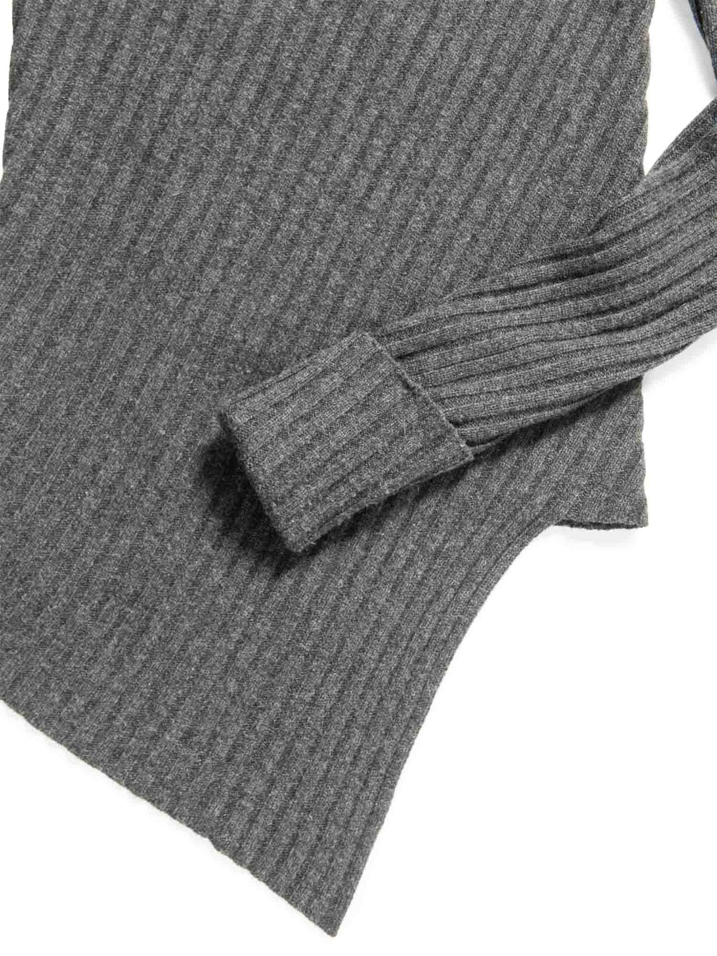Luxury CELINE Cashmere Asymmetrical Turtleneck Sweater Heather Grey