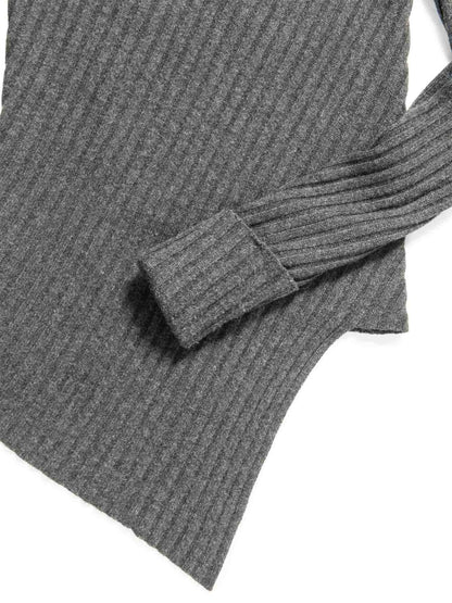 Luxury CELINE Cashmere Asymmetrical Turtleneck Sweater Heather Grey