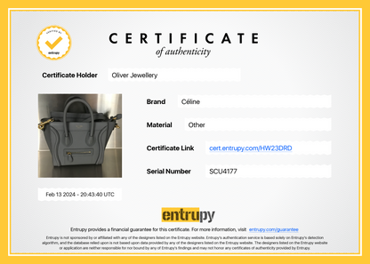 Celine Grey Calfskin Leather Nano Luggage Tote