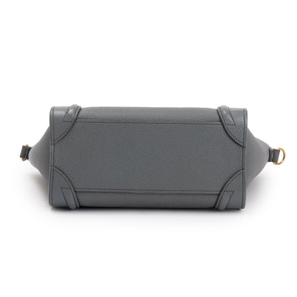Celine Grey Calfskin Leather Nano Luggage Tote
