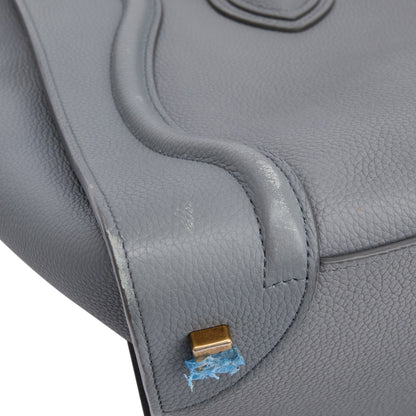 Celine Grey Drummed Calfskin Leather Mini Luggage Tote