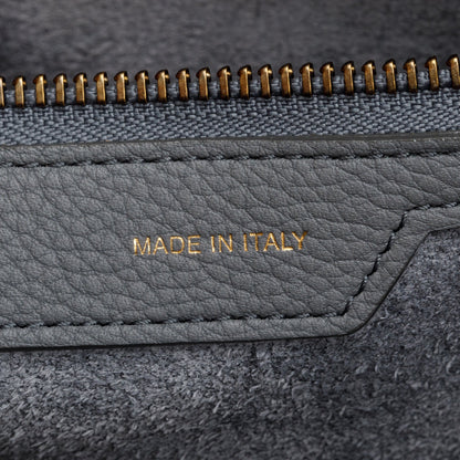 Celine Grey Drummed Calfskin Leather Mini Luggage Tote