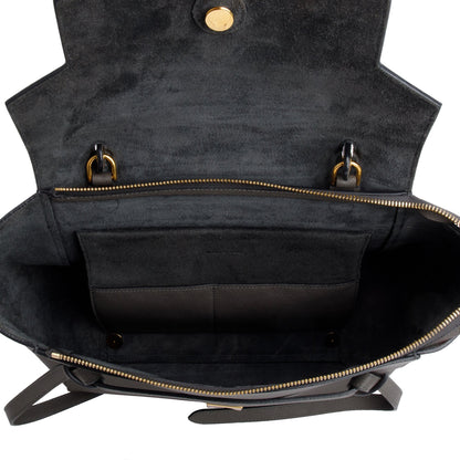 Celine Grey Grained Calfskin Leather Mini Belt Bag
