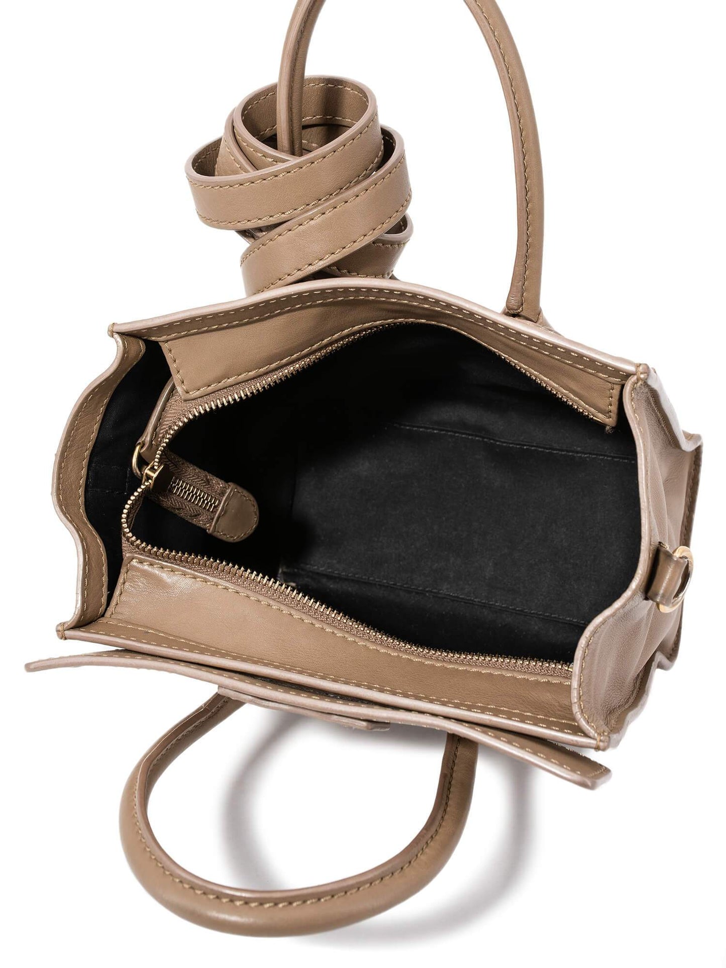 Luxury CELINE Leather Nano Luggage Bag Taupe