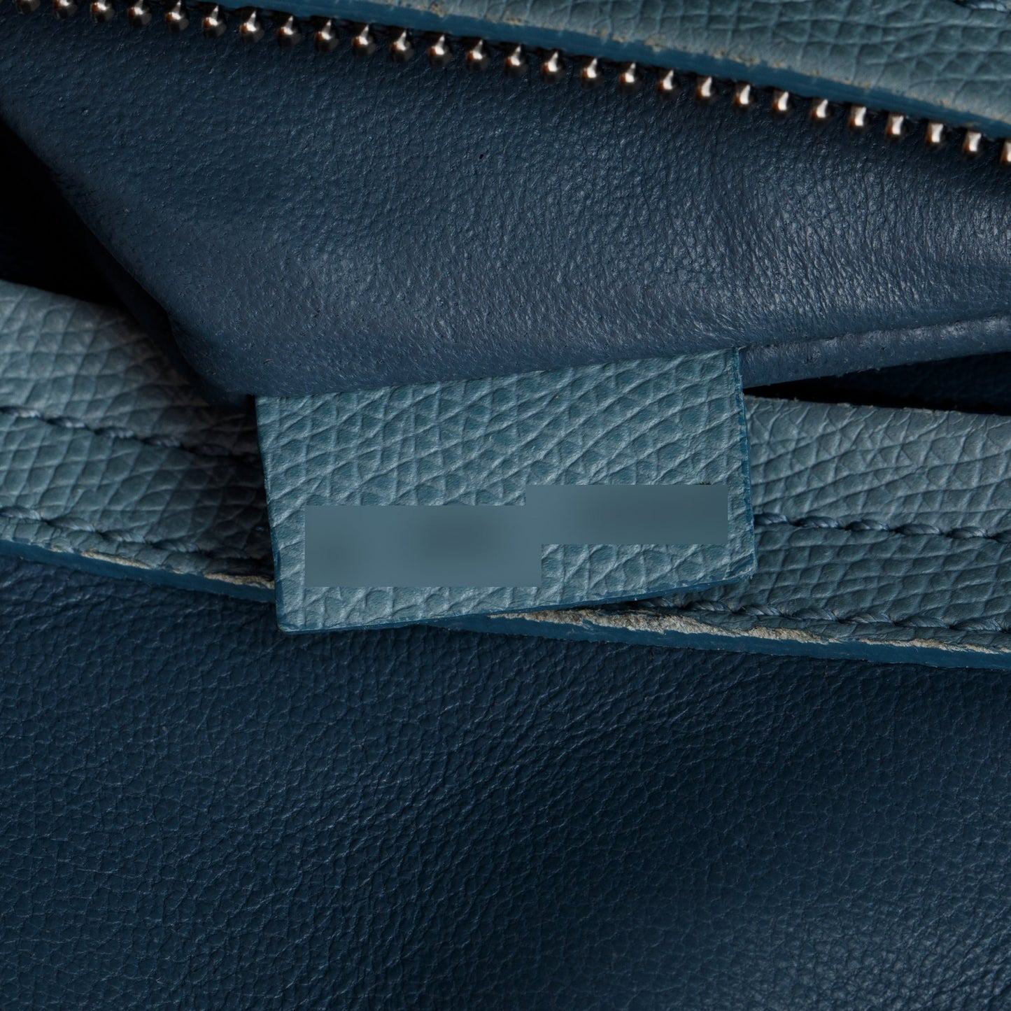 Celine Light Blue Drummed Calfskin Leather Mini Luggage Tote
