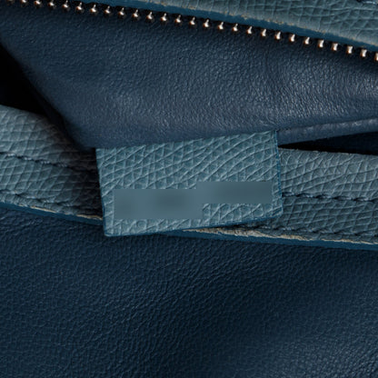 Celine Light Blue Drummed Calfskin Leather Mini Luggage Tote