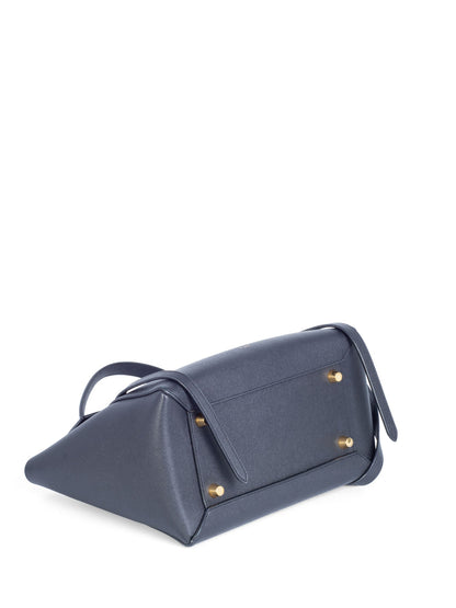 Luxury CELINE Logo Grainy Leather Belt Bag Black