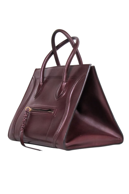 Luxury CELINE - Maroon Phantom Leather Luggage Tote