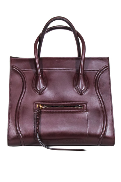 Luxury CELINE - Maroon Phantom Leather Luggage Tote