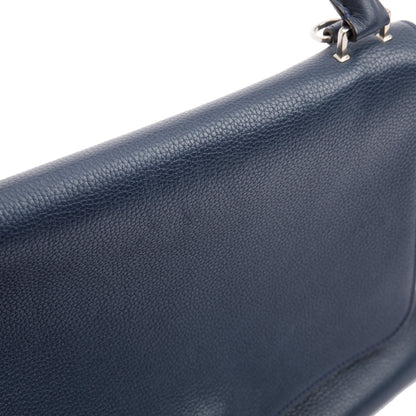 Celine Medium Navy Calfskin Suede Leather Trapeze Bag
