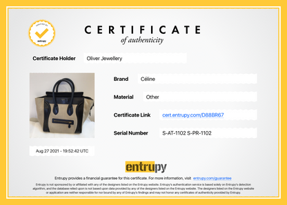 Celine Natural Canvas and Black & Navy Tricolour Calfskin Leather Mini Luggage Tote