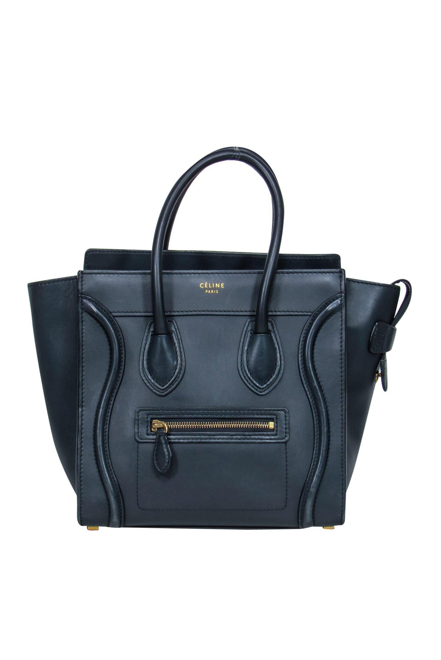 Luxury CELINE - Navy Leather âMicro Luggageâ Handbag