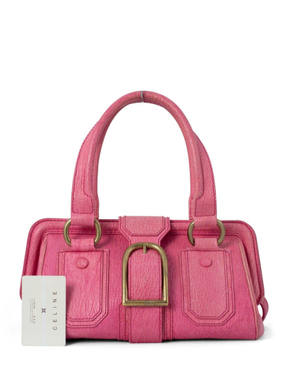 Luxury CELINE Pebble Leather Ella Doctor Bag Pink