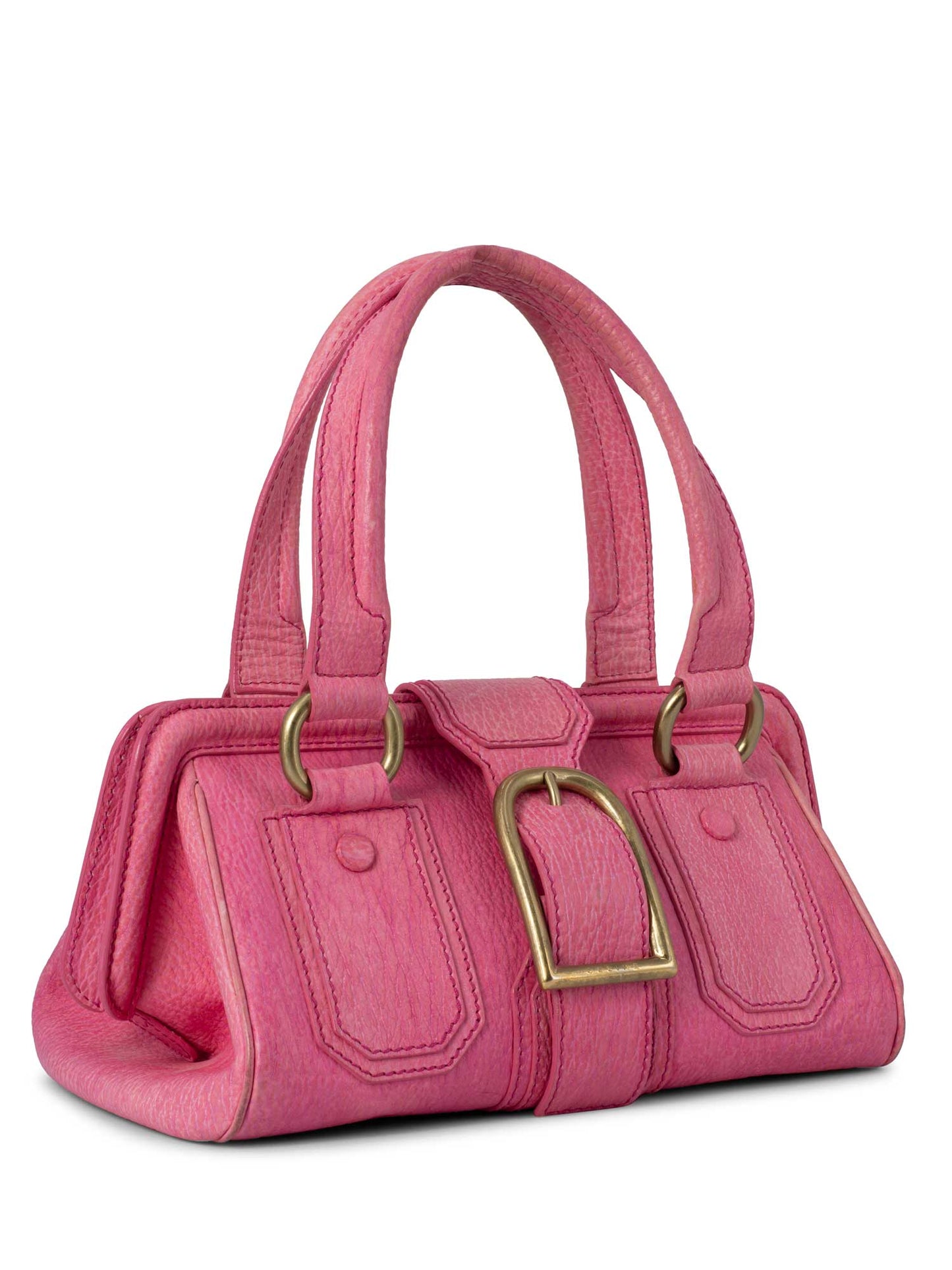 Luxury CELINE Pebble Leather Ella Doctor Bag Pink