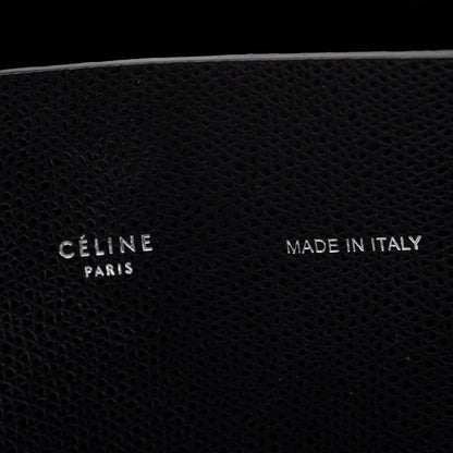 Celine Small Black Grained Calfskin Leather Vertical Cabas Tote