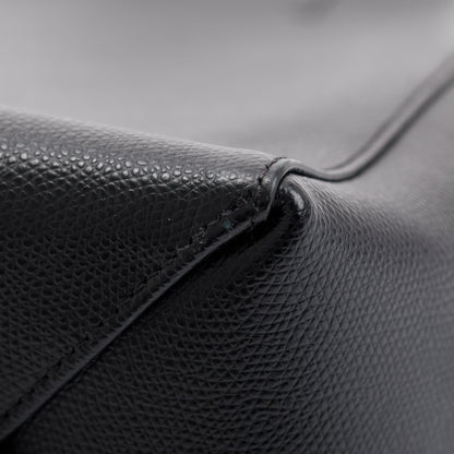 Celine Small Black Grained Calfskin Leather Vertical Cabas Tote