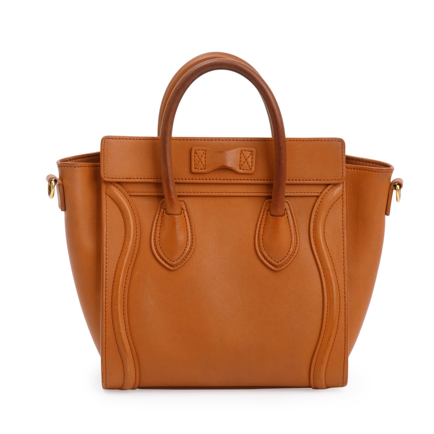 Celine Terracotta Smooth Calfskin Leather Nano Luggage Tote