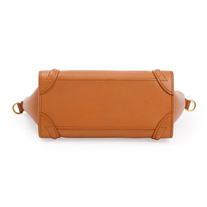 Celine Terracotta Smooth Calfskin Leather Nano Luggage Tote