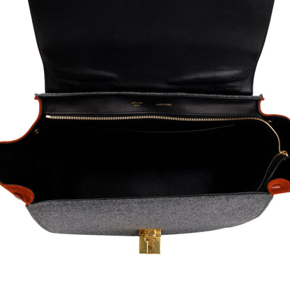 Celine Tricolor Calfskin Leather and Felt Medium Trapeze Bag
