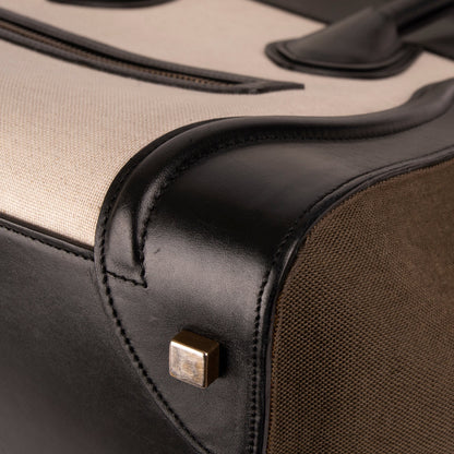 Celine Tricolour Leather & Canvas Mini Luggage Tote