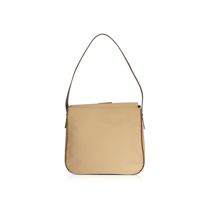 Celine Vintage Crocodile Embossed & Canvas Shoulder Bag