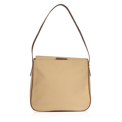 Celine Vintage Crocodile Embossed & Canvas Shoulder Bag