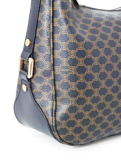Luxury CELINE Vintage Monogram Macadam Hobo Bag Brown